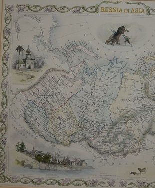 Старинная карта России в цвете (Сибирь, Север, Дальний Восток) 